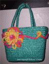 Straw Bag w/flower