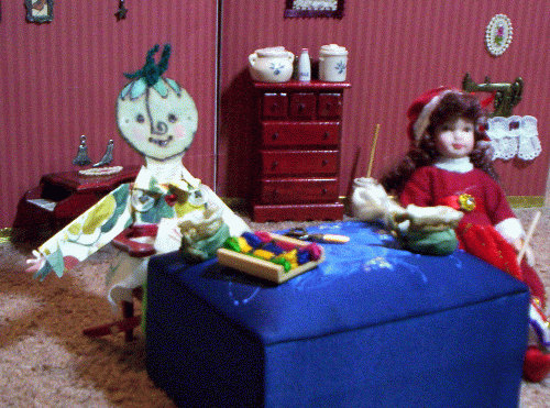 Tottie-Doll & Noreen-Doll share their love of fiber~