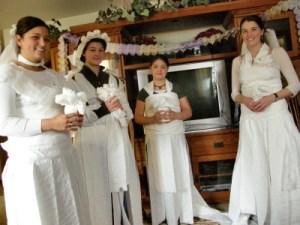 Here come the brides....