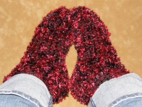 Chunky Slipper Socks Red