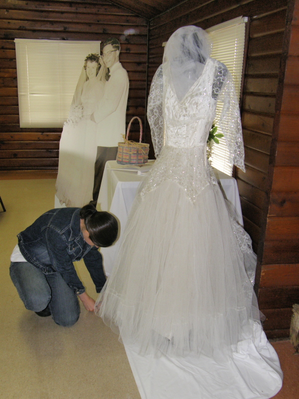 emily with mom's dress