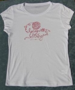 tee I play pink glitter