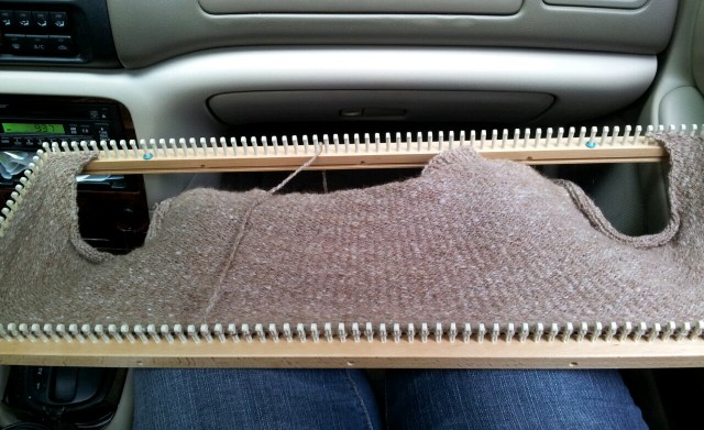 Evan's Sweater, front side progress